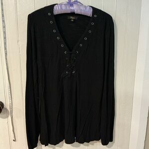 Cupio Black Long Sleeve Top